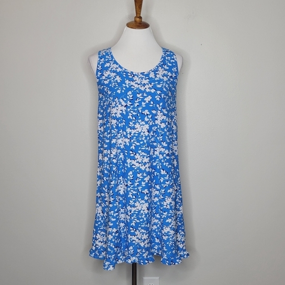 Draper James Floral Ruffle Nightie Blue Shadow Size S/M - Picture 2 of 8